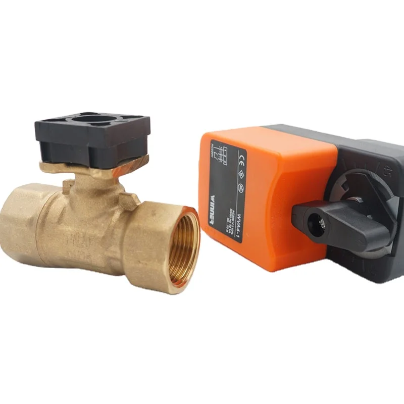 Winvall 24VDC/AC Actuator Electric Proportional Valve 0-10V/4-20mA Modulating Control Motorized Ball Valve with Manual Handle