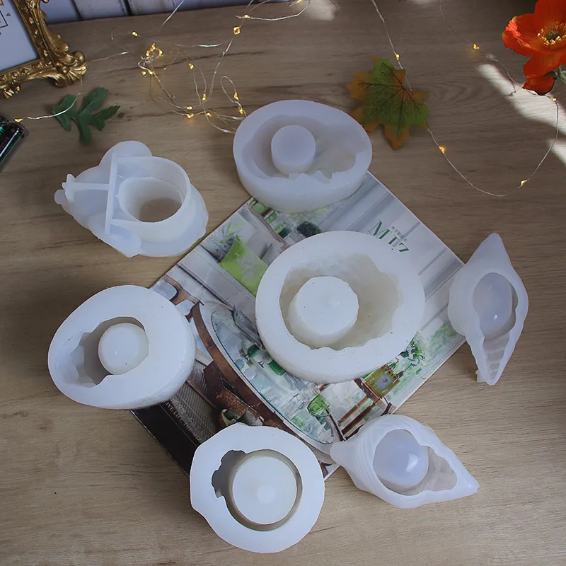 Cute Elephant Owl Conch Geometric Modeling Concrete Cement Flower Pot Silicone Mold