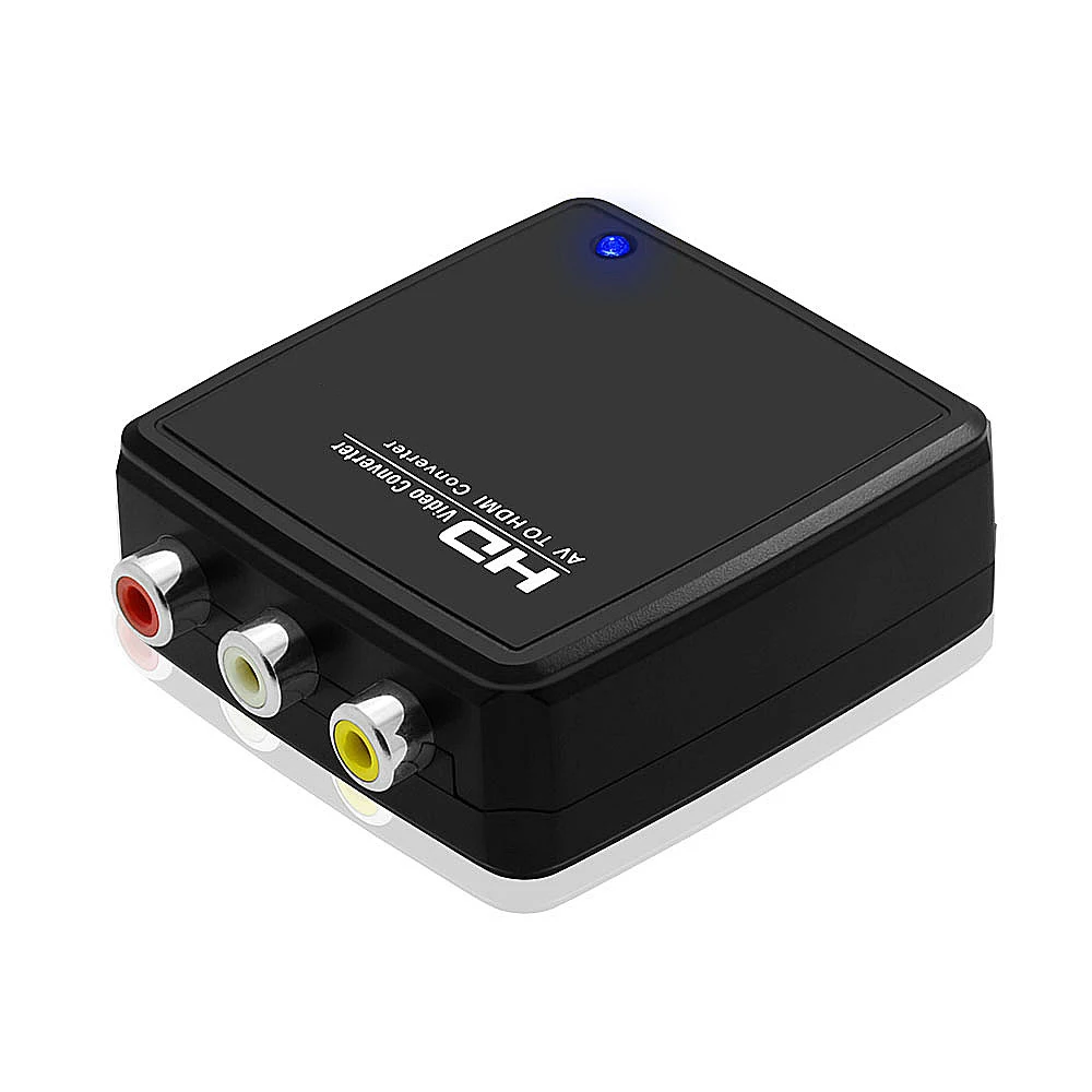 flykantech R2HD01| RCA to HMDI AV to HMDI Converter Box Mini Composite CVBS 720p/1080P RCA Video Adapter PAL/NTSC for TV/PC