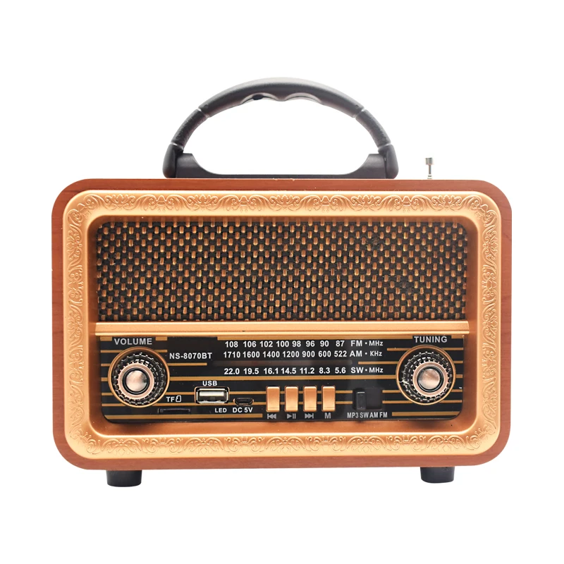 2022 новейший перезаряжаемый FM AM SW 3 ремешок Деревянный Ретро домашнее радио в верхней части высокий мощный