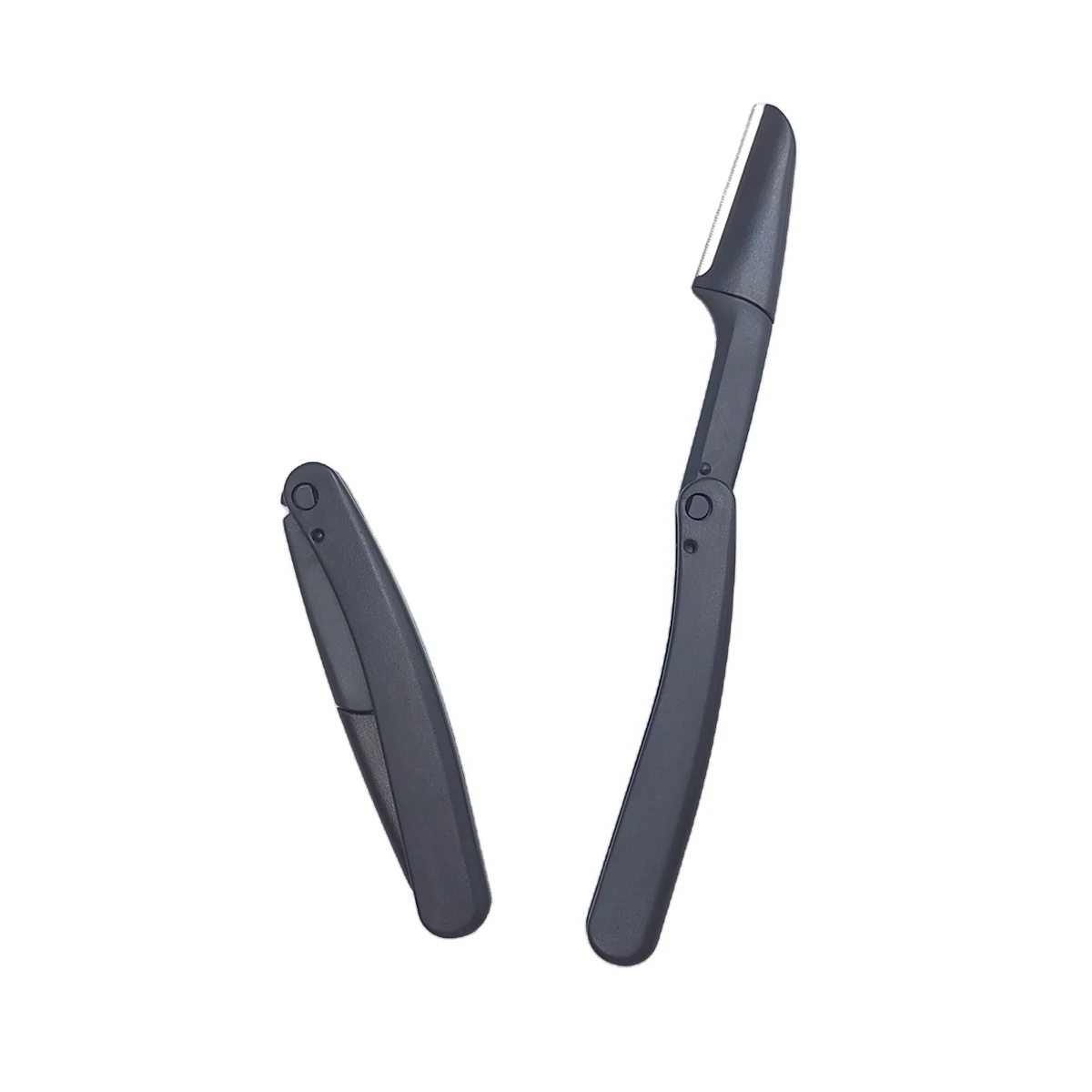 High quality black eyebrow trimmer with stainless steel blade Plastic handle manual Eyebrow knife