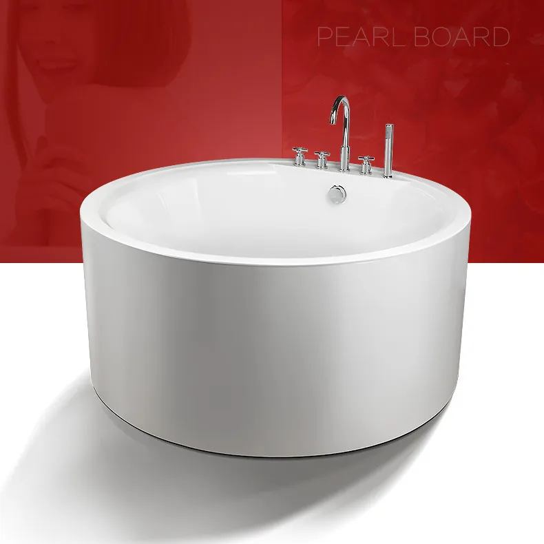 Low MOQ freestanding white bath tub whirlpool corner bathtub in European market