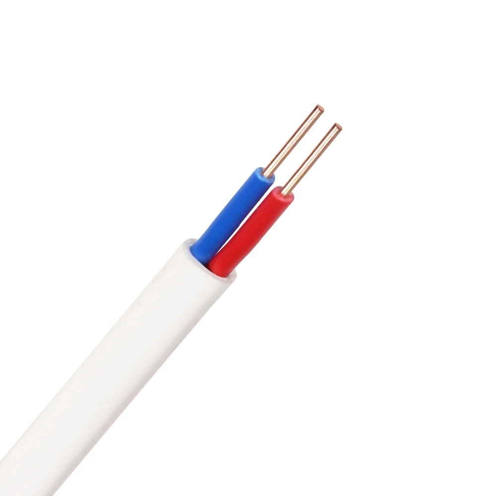 BVVB 2*1.0mm2 Flexible Flat Electric Parallel Wires 18AWG Stranded Copper PVC Cable Roll Packing Industrial Building