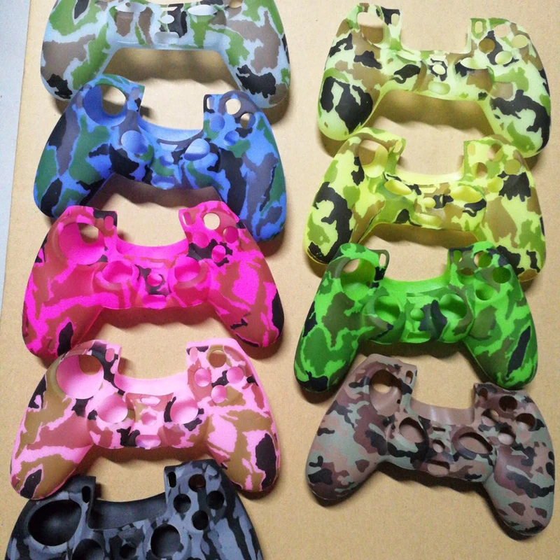 Wholesale Anti-slip Silicone Case Durable Camouflage Color Rubber Gamepad Joystick Cover For PS4