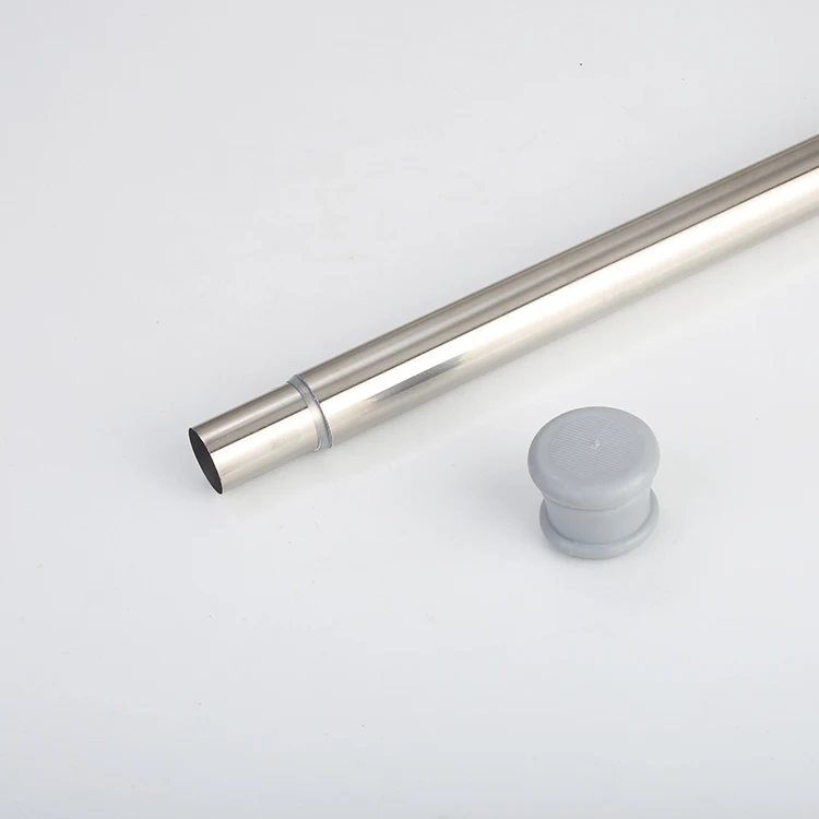 Shower Curtain Rod Set Metal With Iron Rod No Drill Ceiling Support Gold Bedroom Bathroom Accessories Polished Curtain Rod Knob