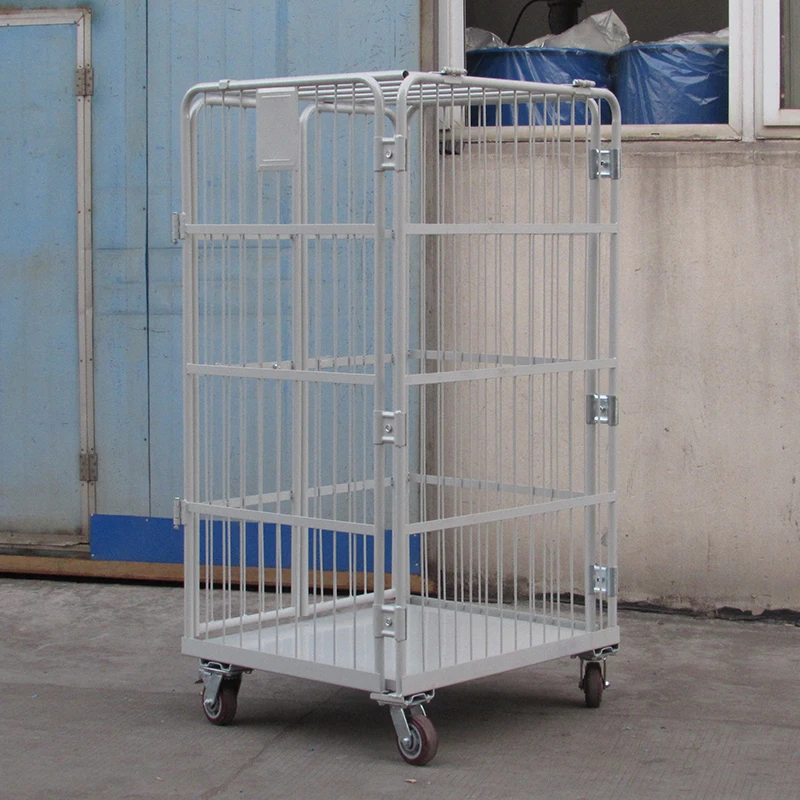 Customized High Quality Trolley foldable cargo factory price warehouse transport steel roll container cage