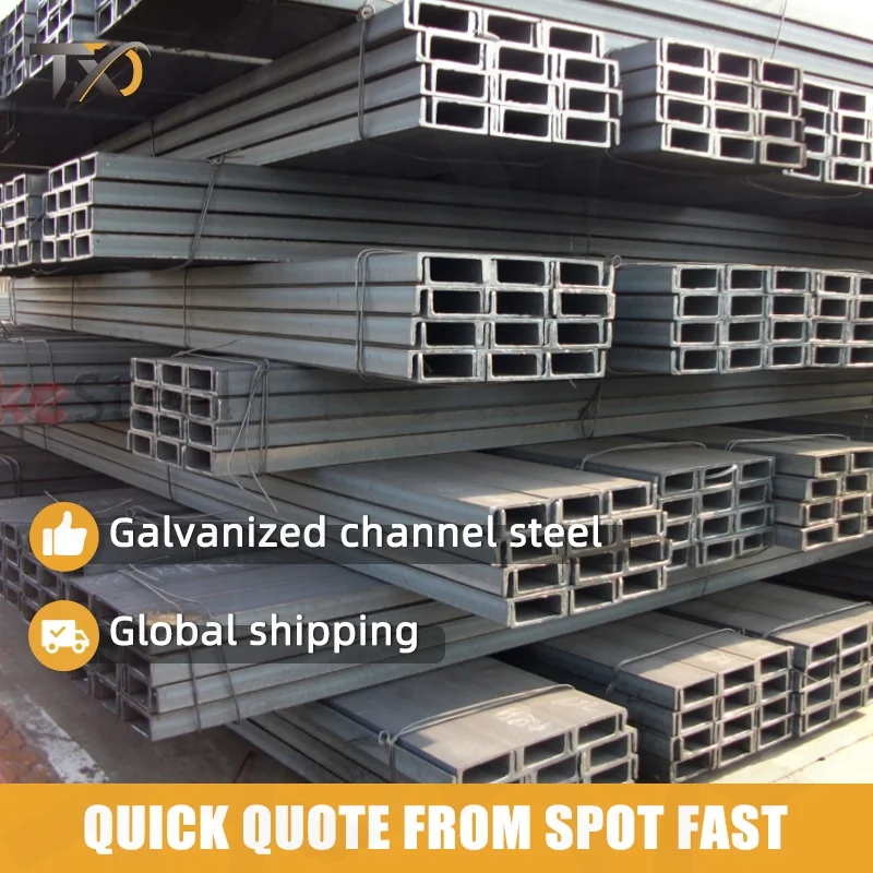 In Stock High Quality Q235 Q345 Hot Dip 100*50 Galvanized Steel Beam U C Groove Carbon Steel Channel Beam For Hanging Furniture