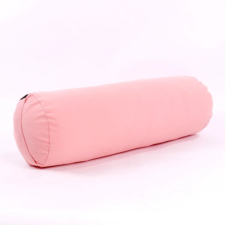 High quality portable PP Cotton filled cylindrical bolster yoga pillow
