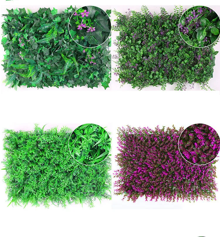 Hot selling fakes plastic leaves background artificial grass wall for decor