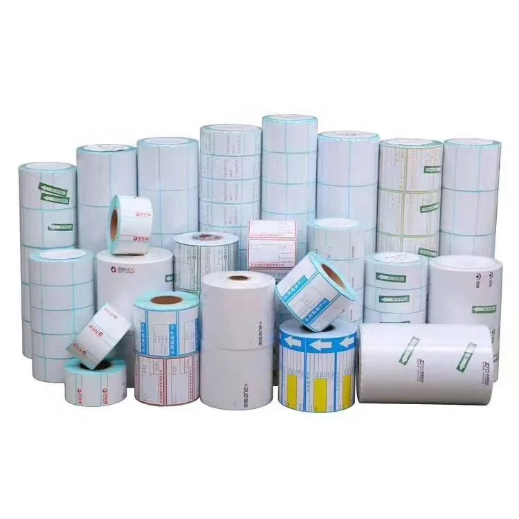 Spot Wholesale Self Adhesive Paper Sticker Barcode Label Waterproof Thermal Sticker Label Roll