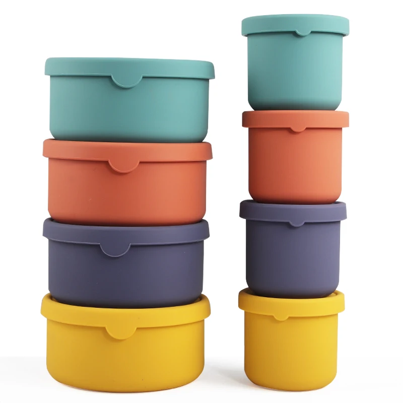 Food Grade Round Silicone Bento Lunch Box Microwave Safe Bpa Free Kids Lunch Box