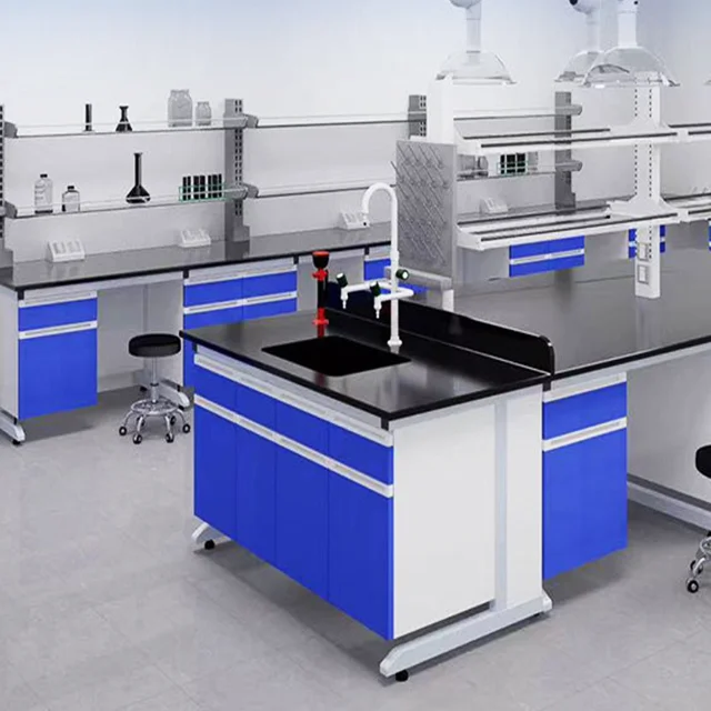 Custom standard stainless steel chemical laboratory furniture with sink chemistry table