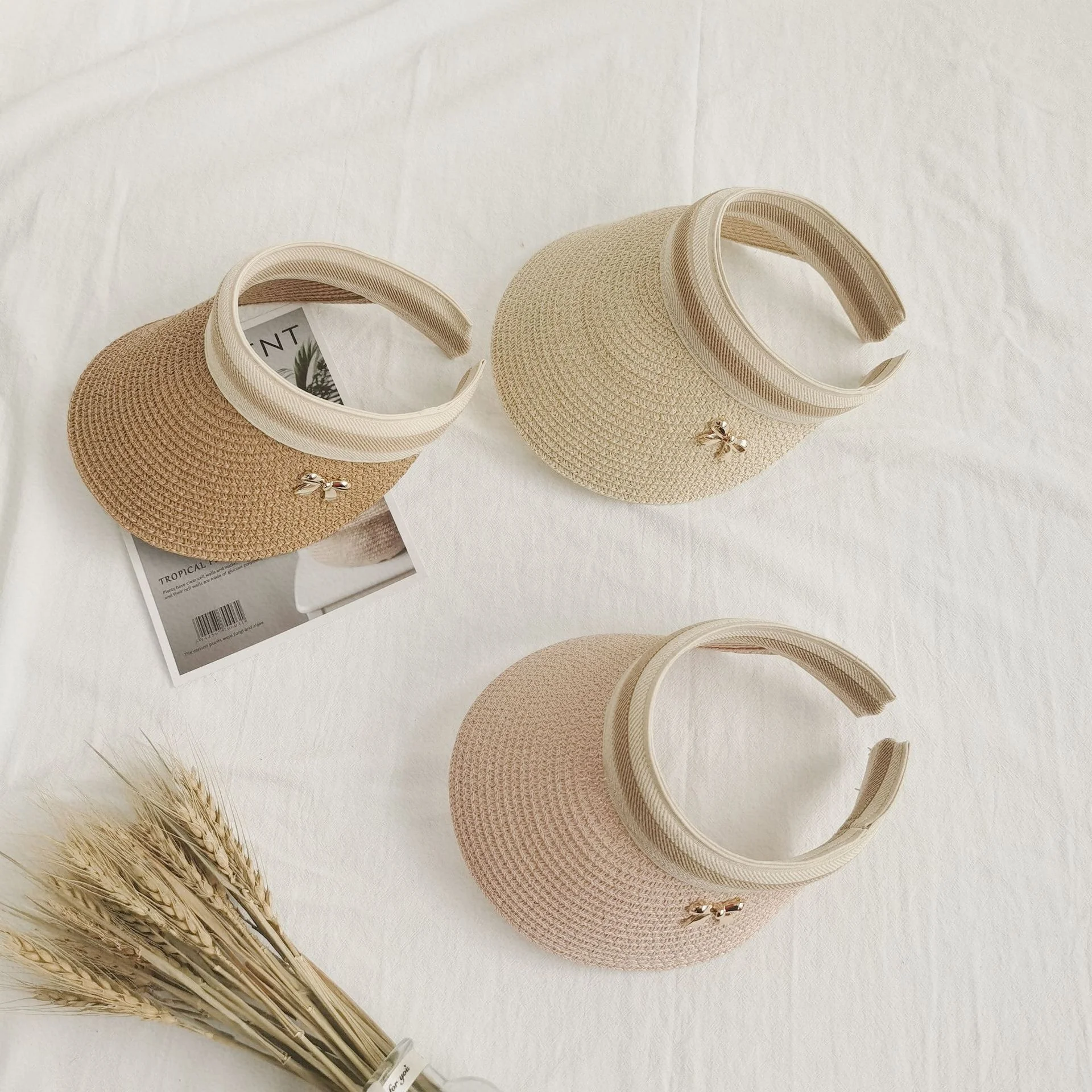 Wholesale baby paper kids children child toddler summer hat straw sun visor cap hat bag hat cap set for kids children