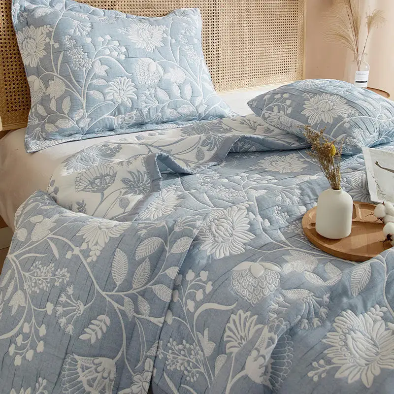 Wholesale 3pcs jacquard 100% cotton bed spread Muslin Bed Cover modern blanket quilts bedspreads bedroom comforter sets for bed