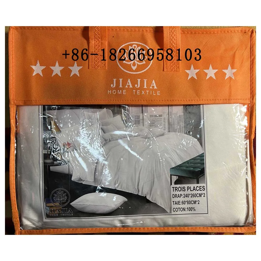 Wholesale 100% cotton white bed sheets for hotel luxury white bedsheet 4 pcs king size flat bed sheet