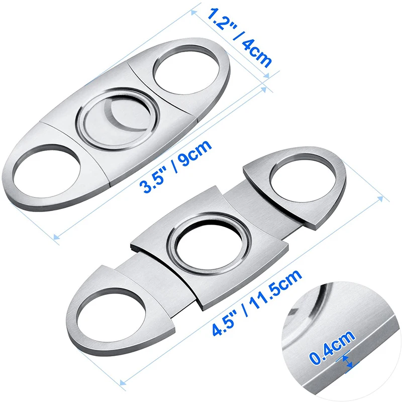 Лидер продаж, резак для сигар, гильотина из нержавеющей стали с двойным лезвием, аксессуары для сигар