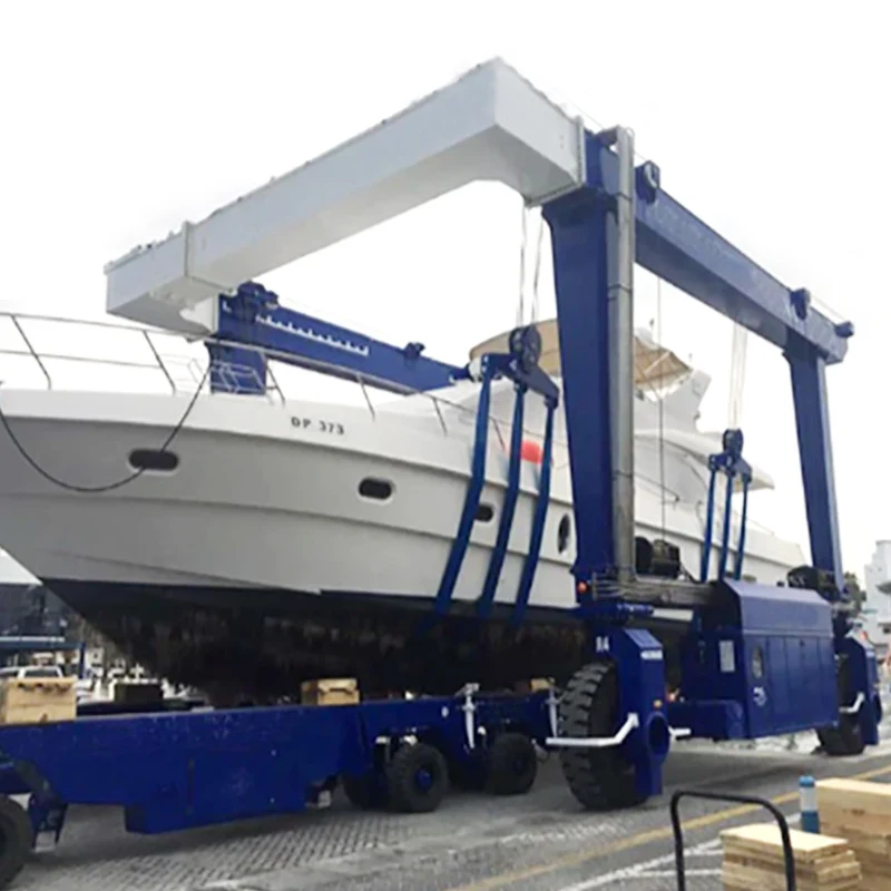 Customized 50 t 100t 200t marine travel lift marine travellift yacht straddle carrier travel lift  boat hoist