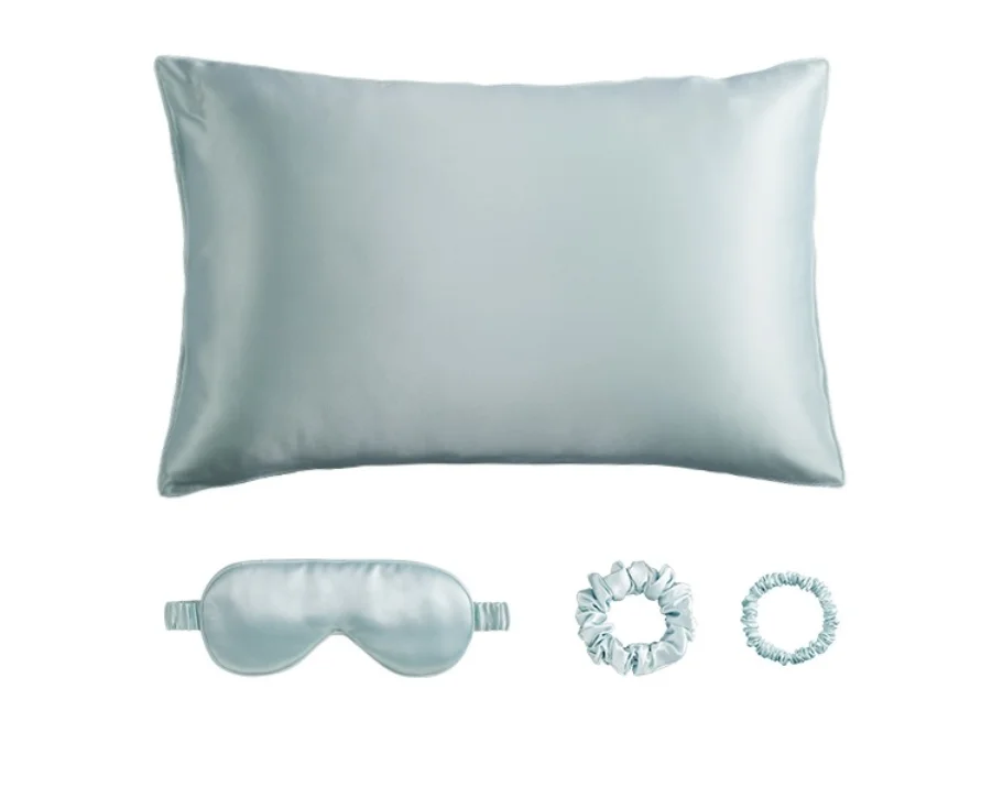 Promotion gift sleeping mask box set mulberry silk sleep mask with neck pillowcase