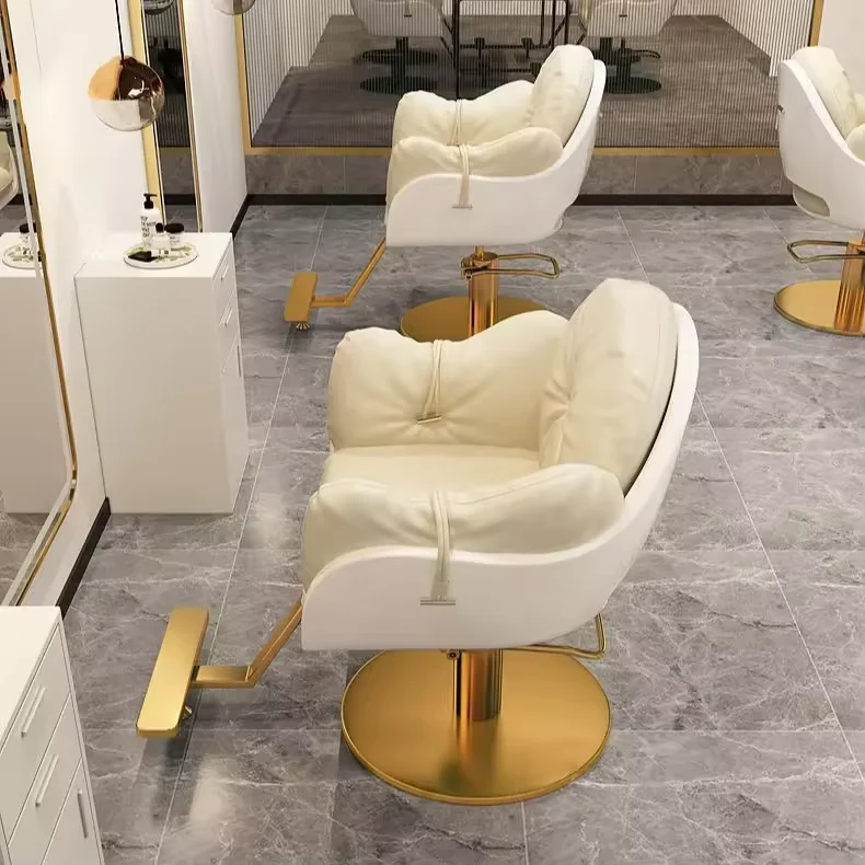 MORE DESIGN Best Internet Celebrity Leather Stainless Swivel  Lifting Rotating Hair Cutting Beauty Styling Salon Barber Chair