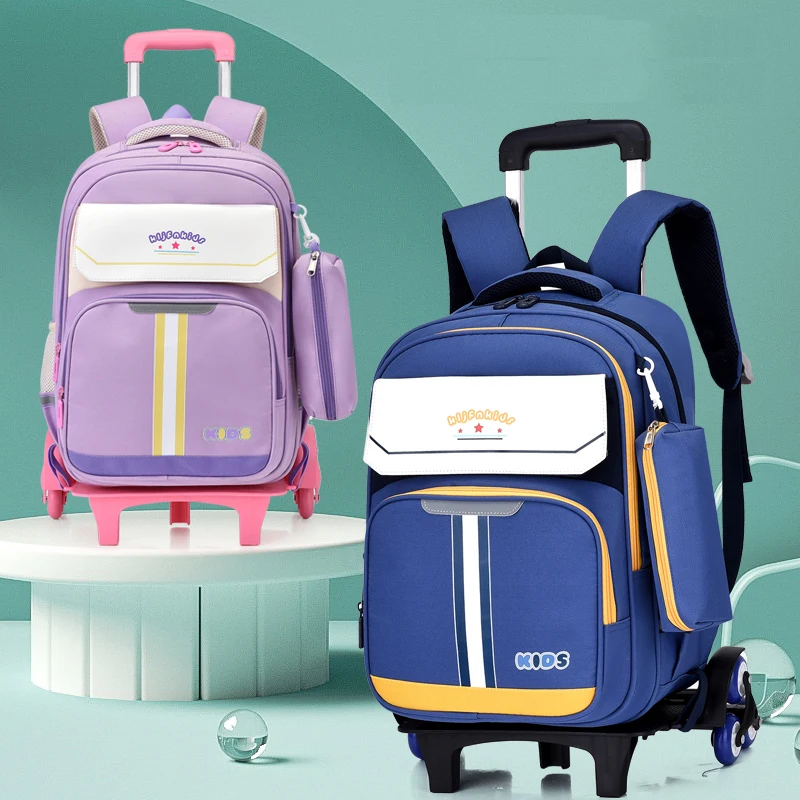 custom mochilas escolares con ruedas rolling backpack for kids portable backpack Trolley school backpack school bags for boys