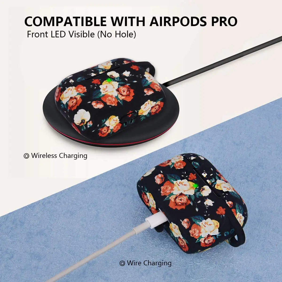 Super Discount Product Soft Silicone Fashion Cute Floral Black Rose Custom Earphone Case for Airpod Pro Silicone Case Cover