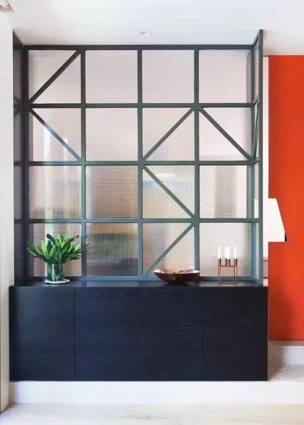 Customization changhong  patterned glass decorative partition wall shower screen corrugated