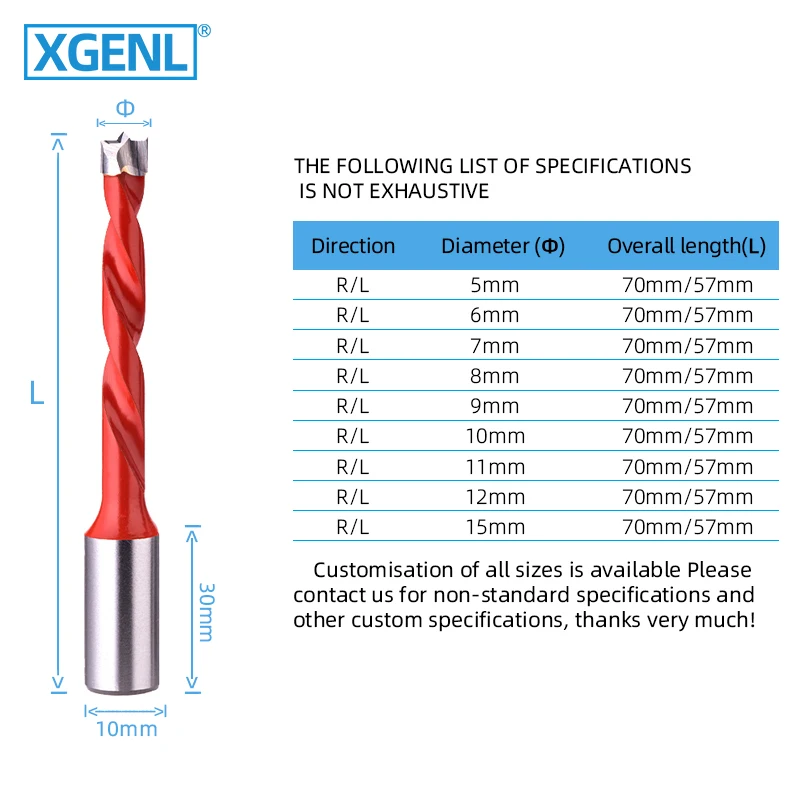 5mm-10mm wood drill bit custom high precision 5 axis CNC machining service woodworking hole opener drilling tool