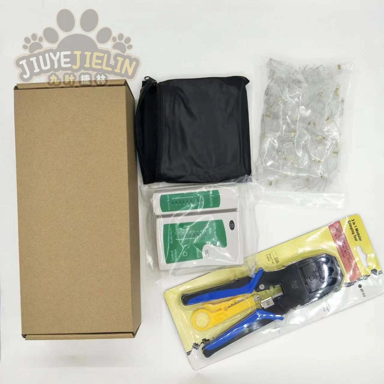 JIUYEJIELIN 3PCS Computer Maintenance Cable Tester Network Repair Tool Set Rj45 Crimping Tool Kit for CAT5/CAT6