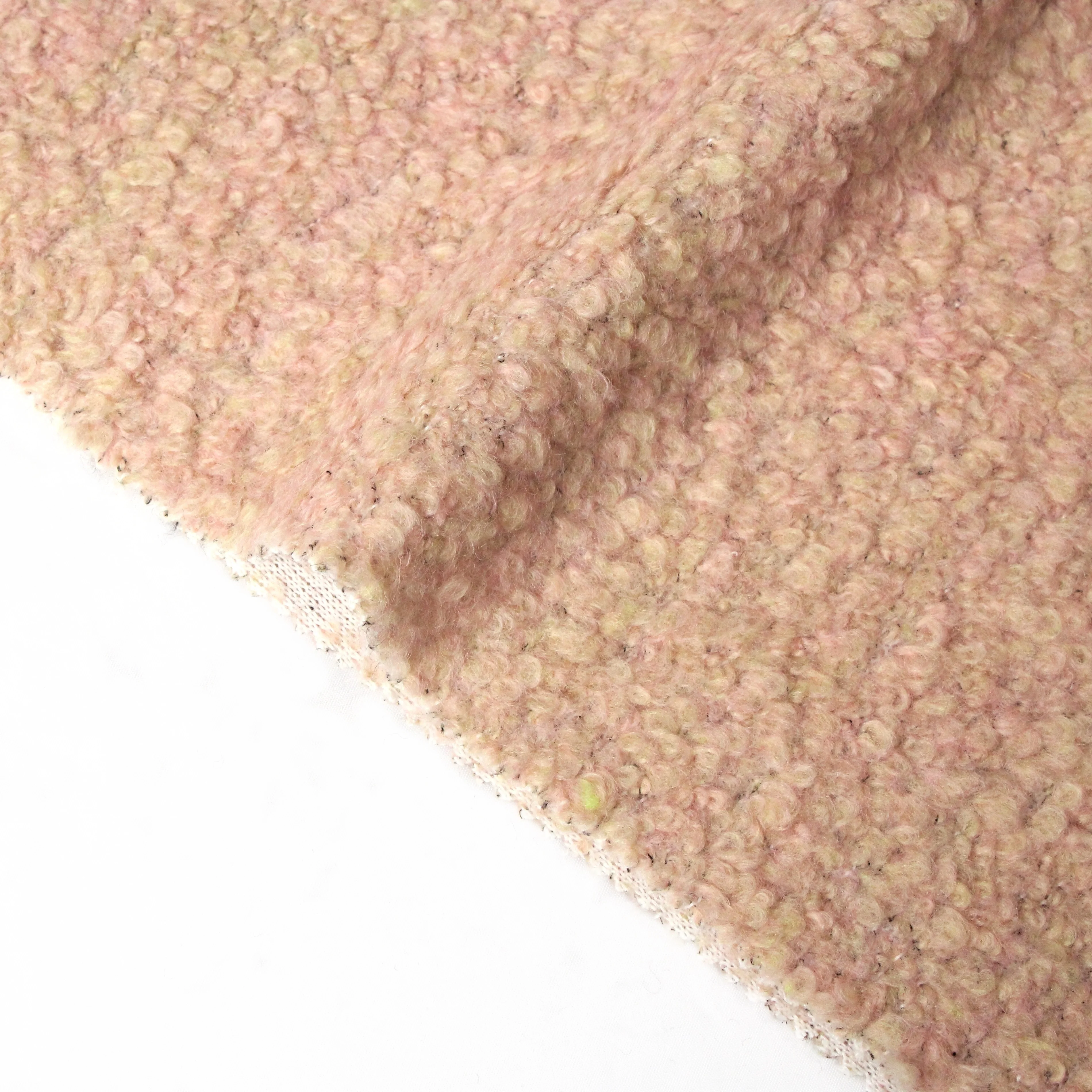 Low MOQ Factory Cheap Price High Quality Pink Colorful Soft Warm Fleece Style 36% Wool Blended Knit Fabric for Suit Coat