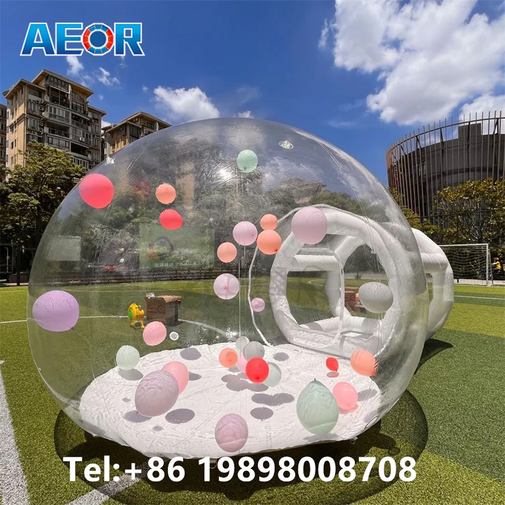 Hot selling Inflatable bubble tent with tunnel  Inflatable bubble house pvc customized