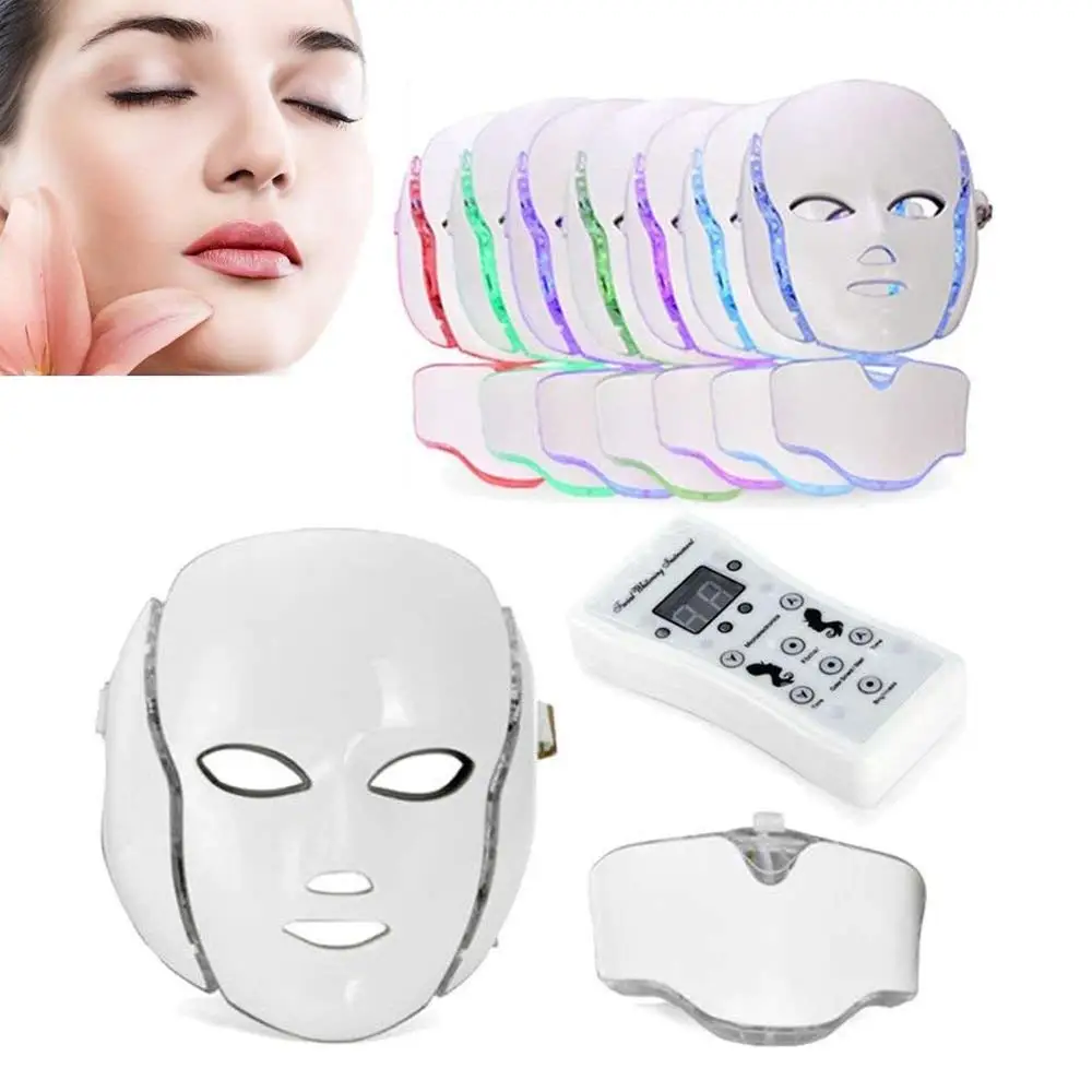 2024 phenitech hot sale Wireless 7 Color LED Face equipment with neck for beauty