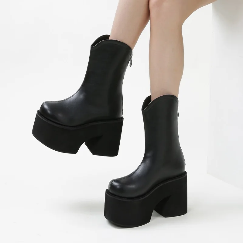 Platform Wedges Boots For Women Fashion Ankle Chunky Boots Goth Gothic Brand New 2023 Fashion  Style Shoes Comfy Punk