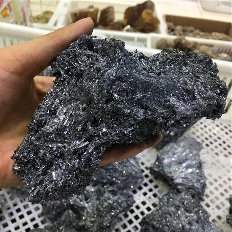
Natural high level quality raw rough stone stibnite concentrate mineral antimonite specimens 