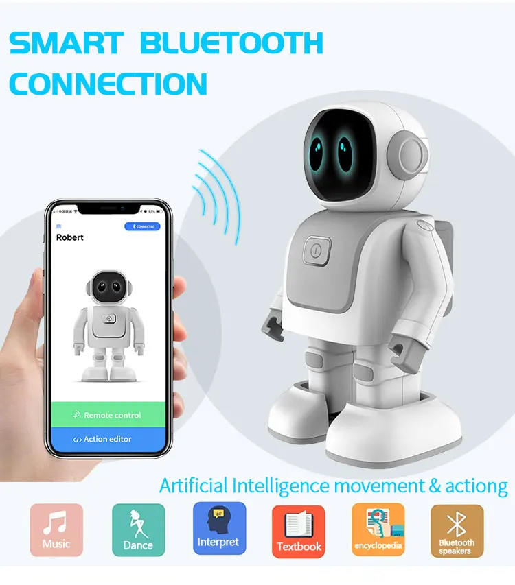 Interactive Music Companion Bot App Programmable Smart Remote Control Robot