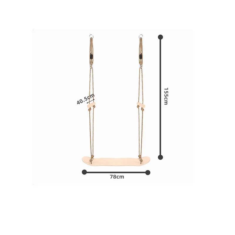 Indoor Outdoor Playground Baby Wooden Hanging Swing Seat Backyard Toys Skateboard Skate Swing Children Wooden Tree Swing Chair
