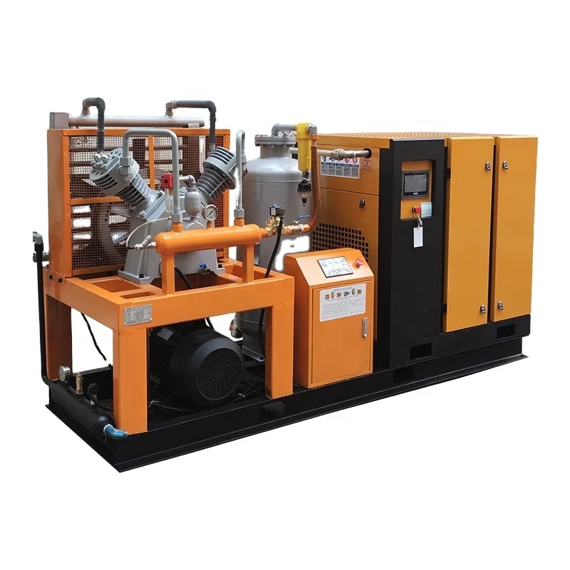 Промышленный 40 бар масла свободной воды смазки усилитель воздушного компрессора воздушный компрессор с баком осушителя