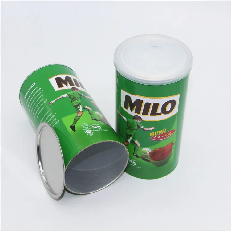 Food Grade Composite Kraft Paper Tube Easy Peel PE Lid Coffee Milo Powder Chocolate Potato Chips Packaging Kraft Paper Tube