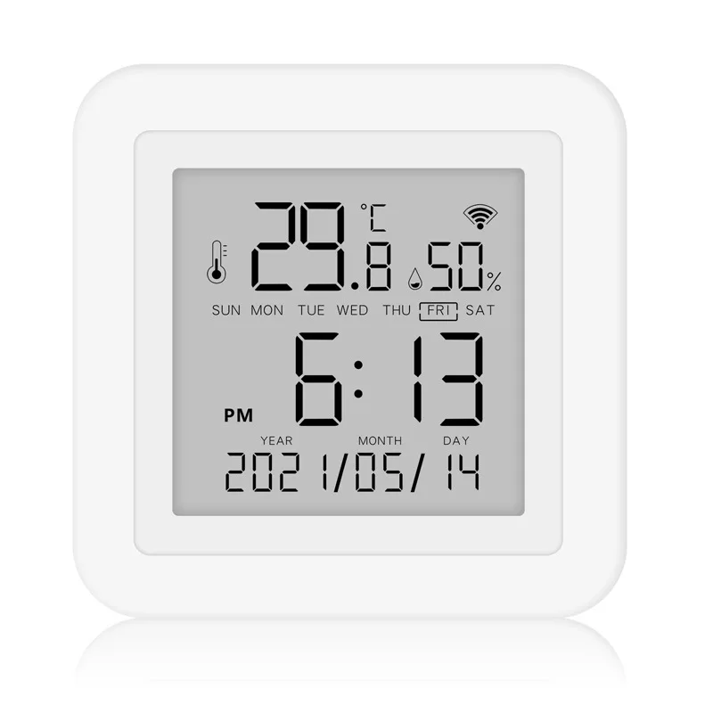 WiFi temperature and humidity sensor Smart home indoor thermometer Date display digital tuya detector smart alarm clock