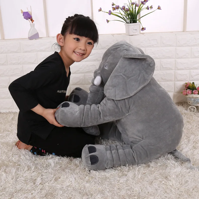 
60cm Wholesale Soft Huge Stuffed Animal Big Ears Baby Elephant Pillow Doll Plush Elephant Toy 