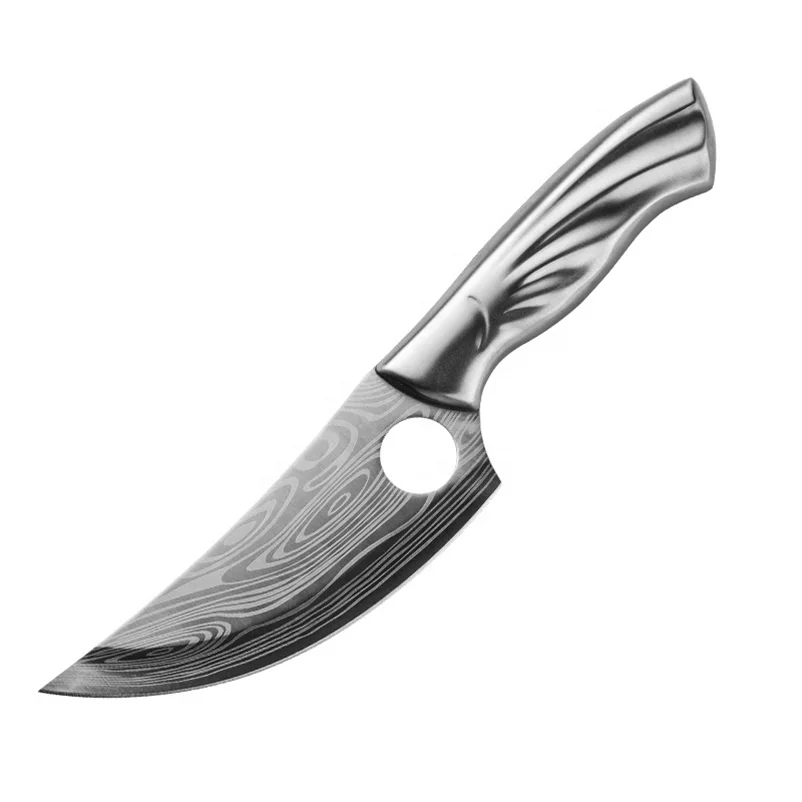 Damascus pattern stainless steel camping tactical meat fillet cleaver viking kitchen knife forging boning knife with Sheath