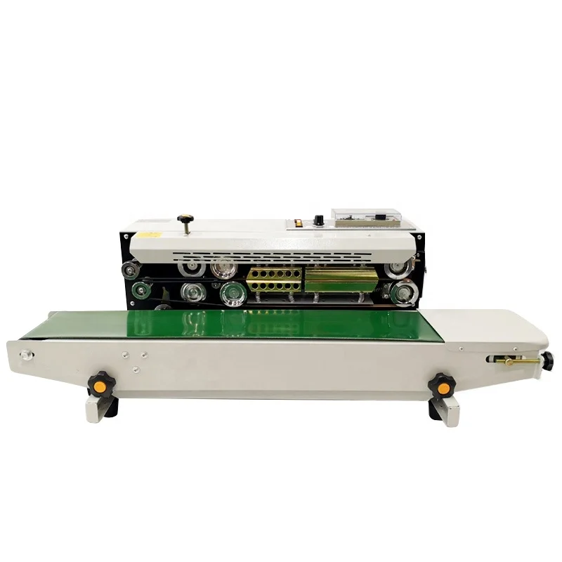 Automatic continuous food aluminum foil paper pouch film packaging heat seal sealer plastic bag sealing machine