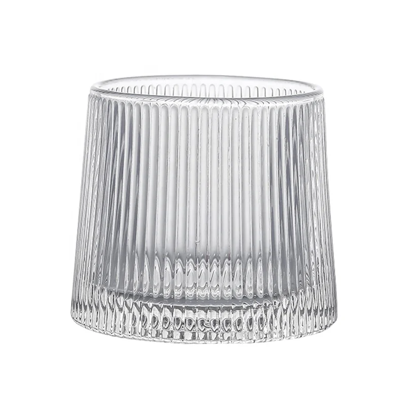 Creative Drinking Glasses Smooth Brim Delicate Transparent Shaker Tumbler Beer Glass Mug Bar Rotating Whisky Wine Glass