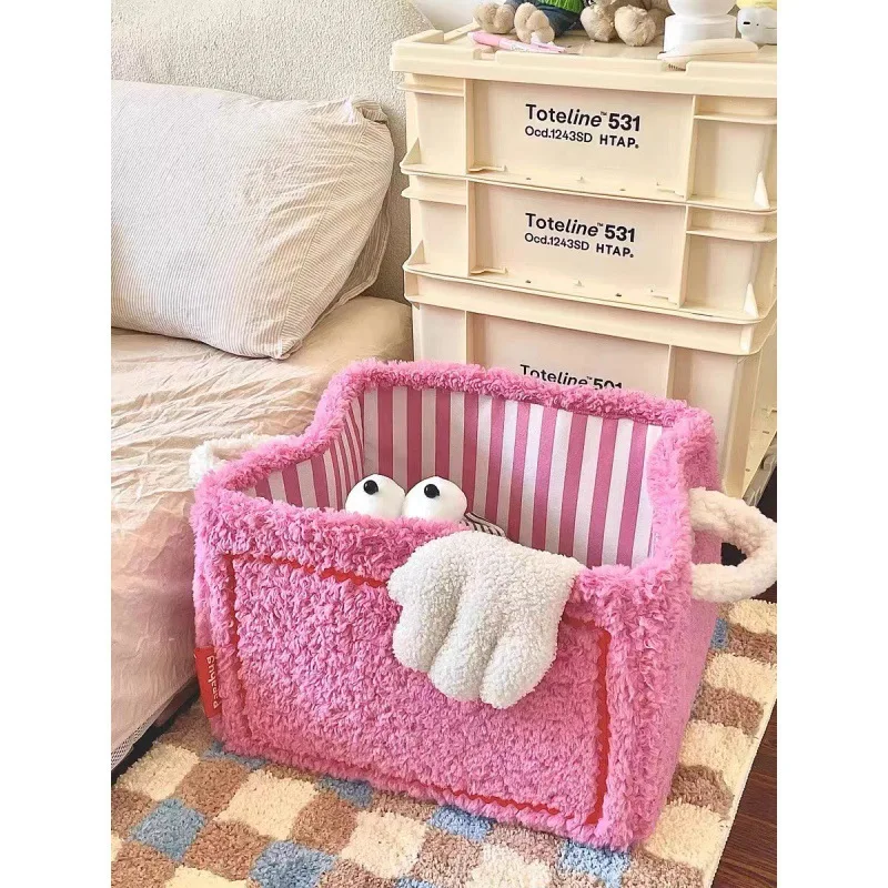 Toy basket Cute storage Sundries snacks toys organizer basket Cartoon foldable laundry basket