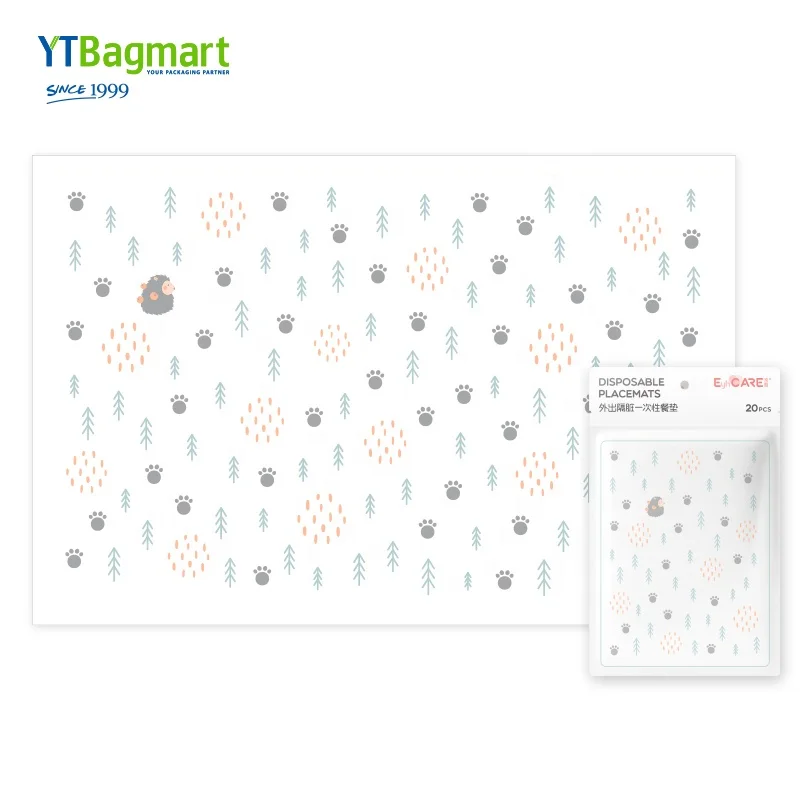 Eco-friendly Biodegradable Plastic Baby Placemat Disposable Table Topper for Kids