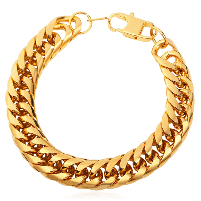 
Gold-plated stainless steel chain bracelet 316 titanium steel length 22cm, 6MM/9MM/13MM, for men bracelet black bracelet 