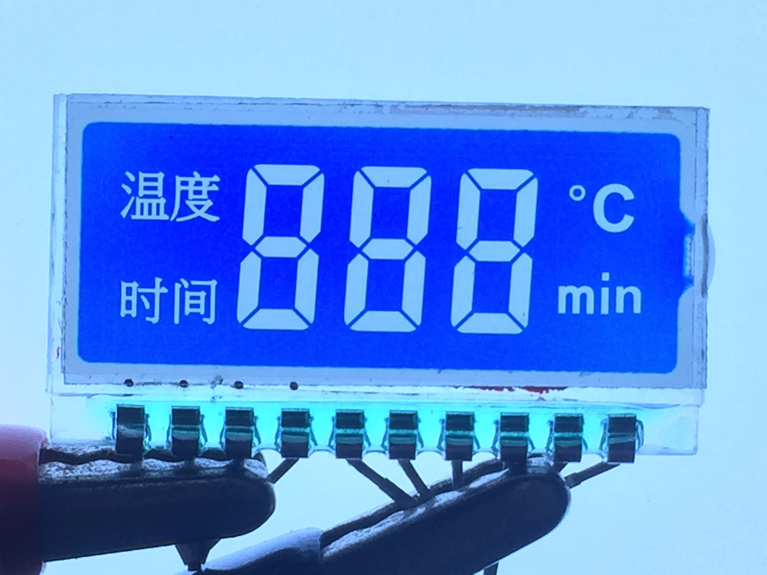 Lcd Manufacturers Custom 7 Segment STN Negative 3-digit Led backlight Lcd Display
