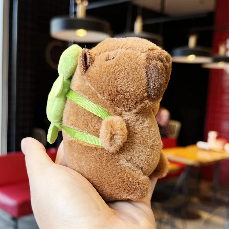 Capibara Female Turtle Plush Toy Customizable Cotton Capybara Doll Keychain 10cm Schoolbag Pendant Wholesale