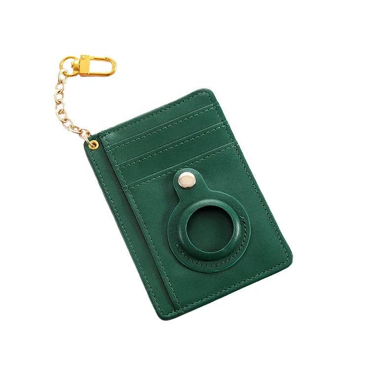Leather Key Card Holder Wallet with Bluetooth Wireless Electronic Remote Tracking Tag Device Case