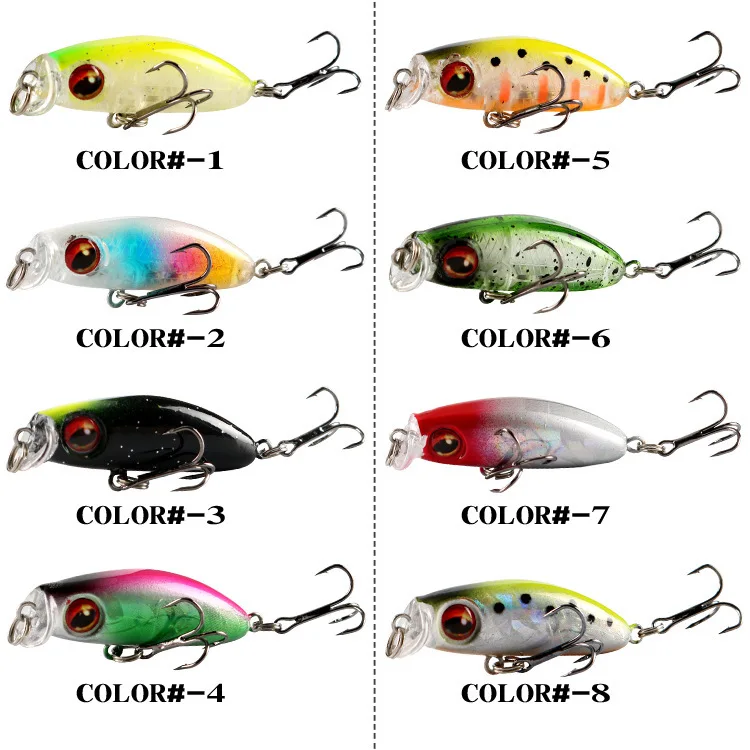 Jetshark 4.3cm 3.1g 8colors Swimming Depth Artificial Bait Minnow Fishing Lure