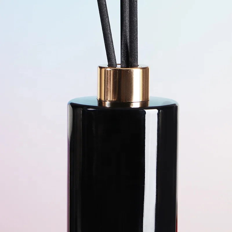 450ml tall room reed glass aroma diffuser tinted glossy black bottle with screw top
